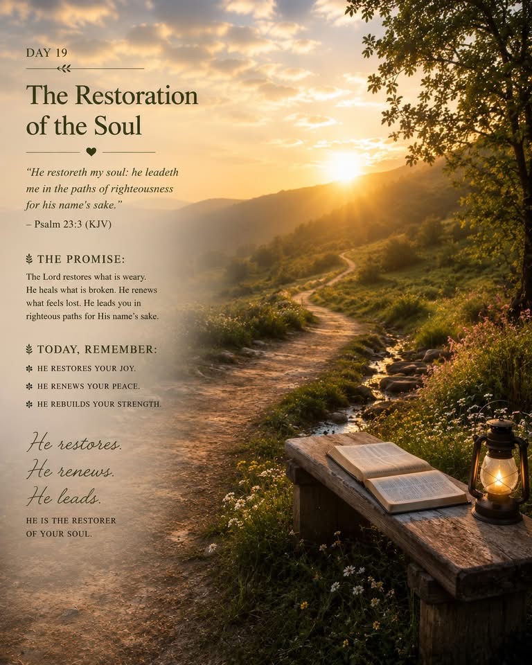 DAY 19: Friday, June 19 — The Restoration of the Soul June 19, 2026 devotional image