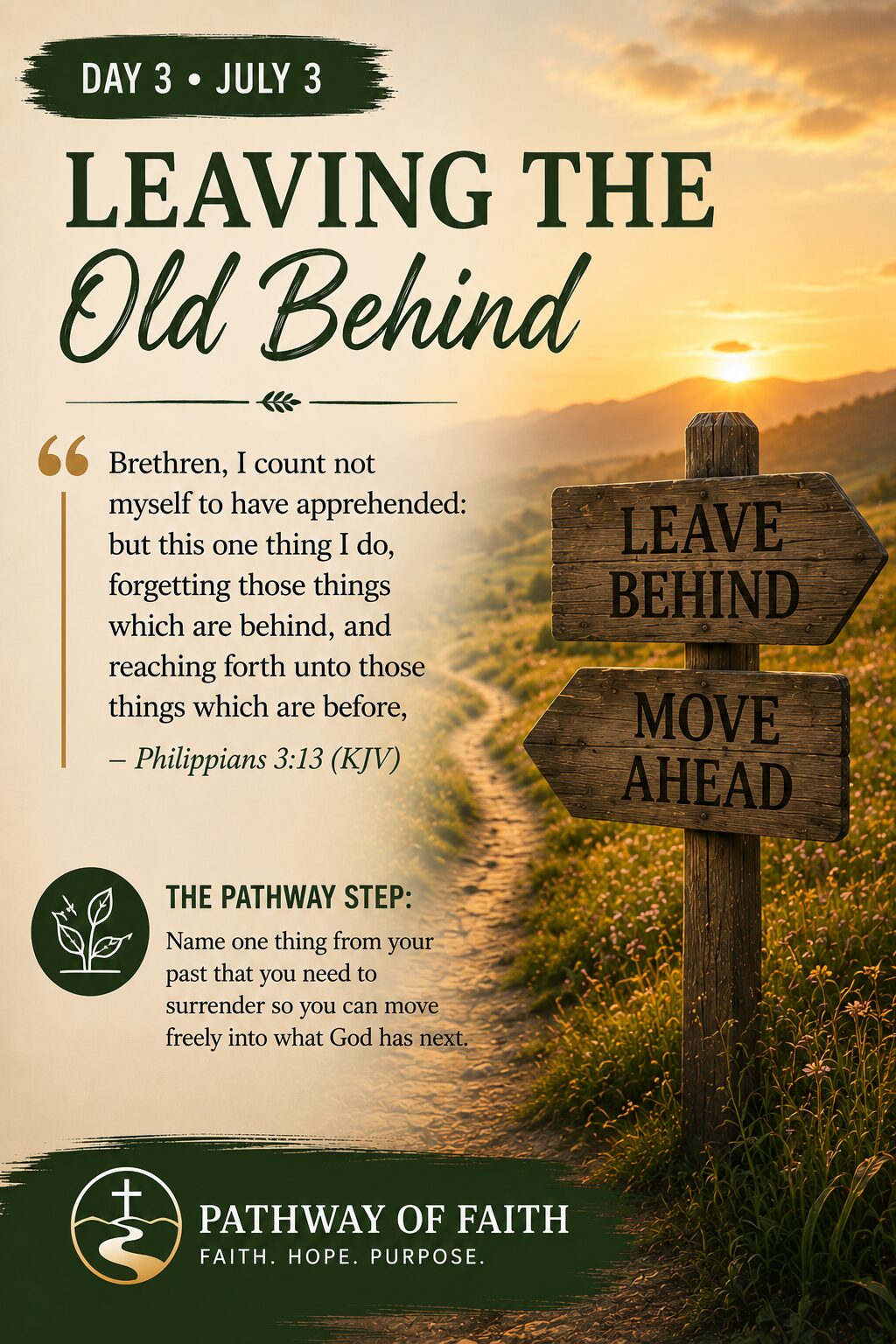 DAY 3: July 3 — Leaving the Old Behind devotional image